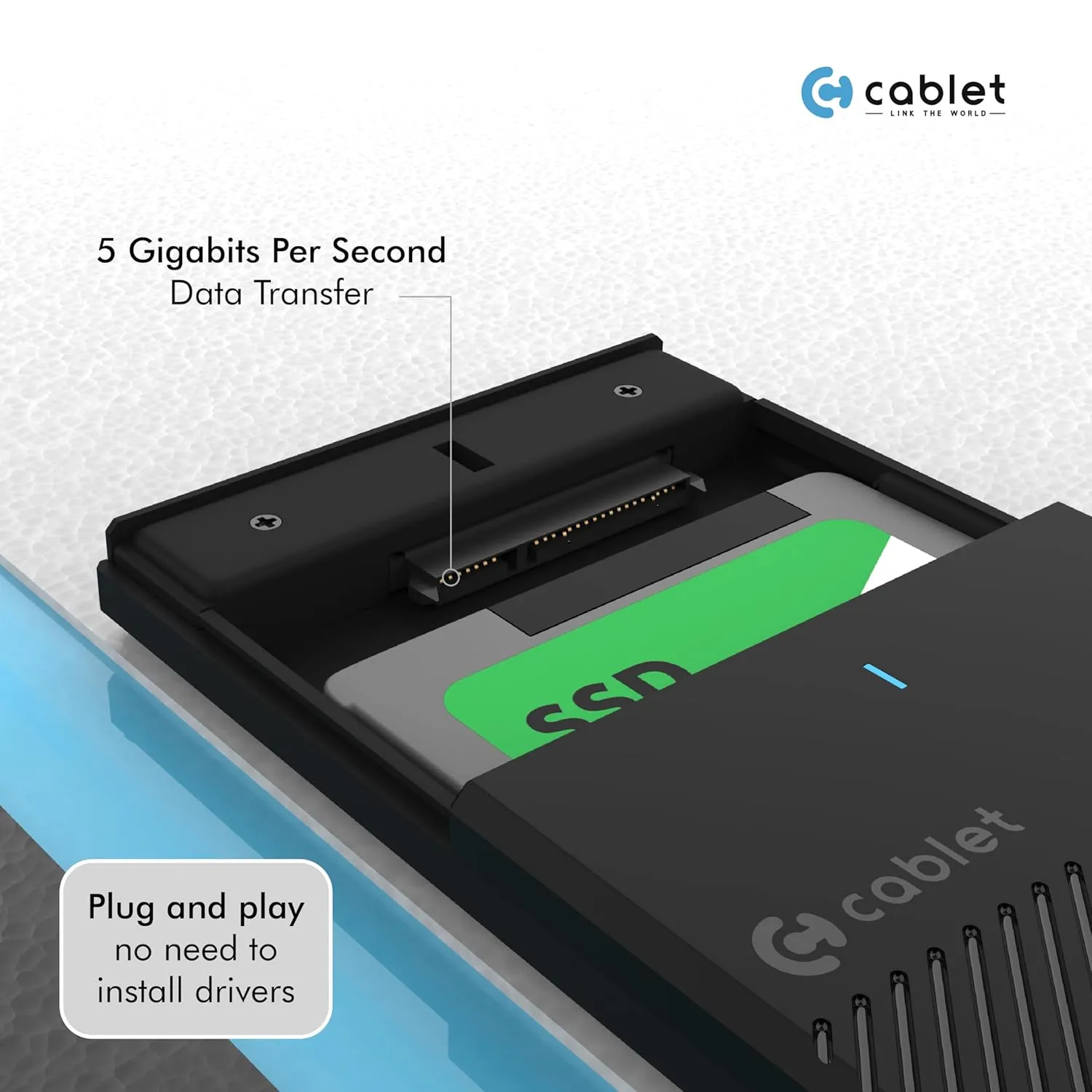 Cablet SSD Casing 2.5 Inch Sata USB 3.0 (HD2522 U3) view 5